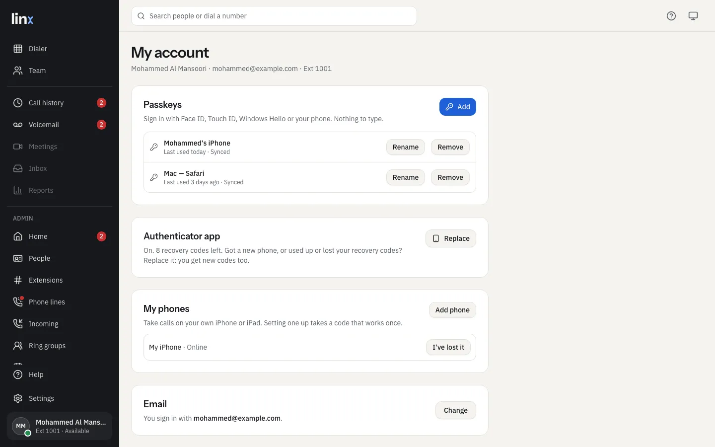 My account