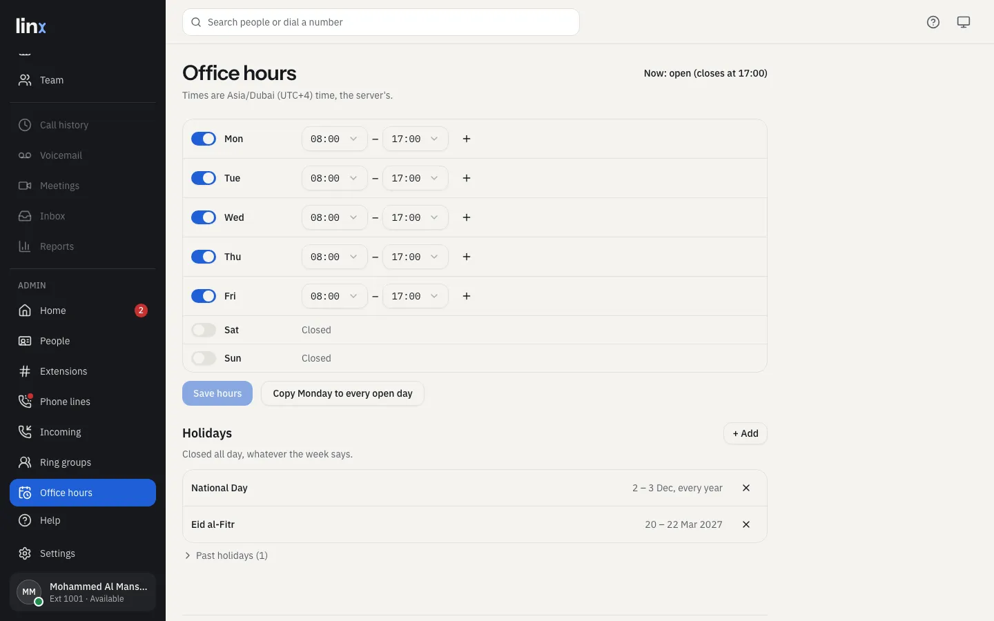 Office hours