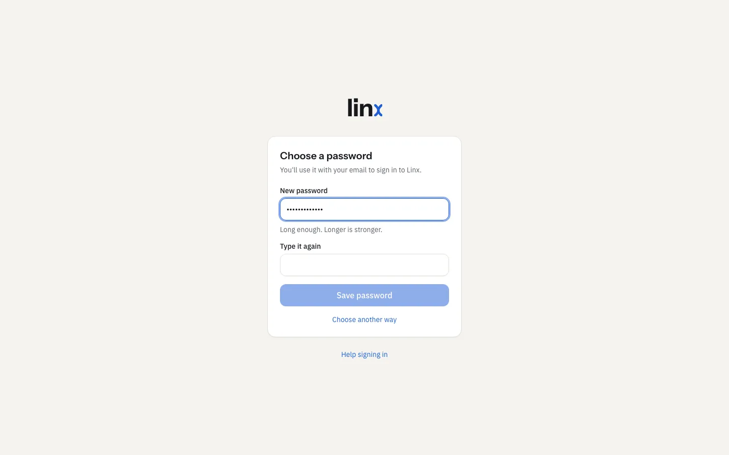 Choosing how to sign in